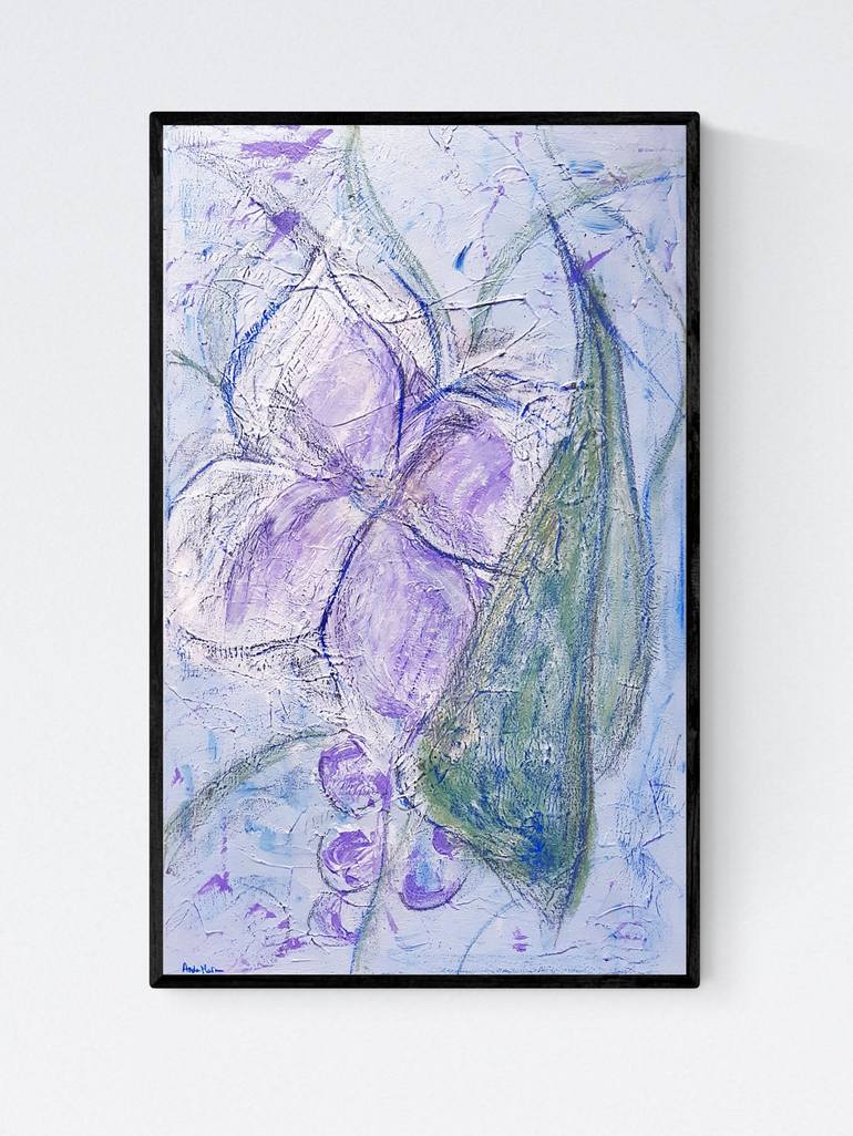 Original Abstract Floral Painting by Anda Marcu