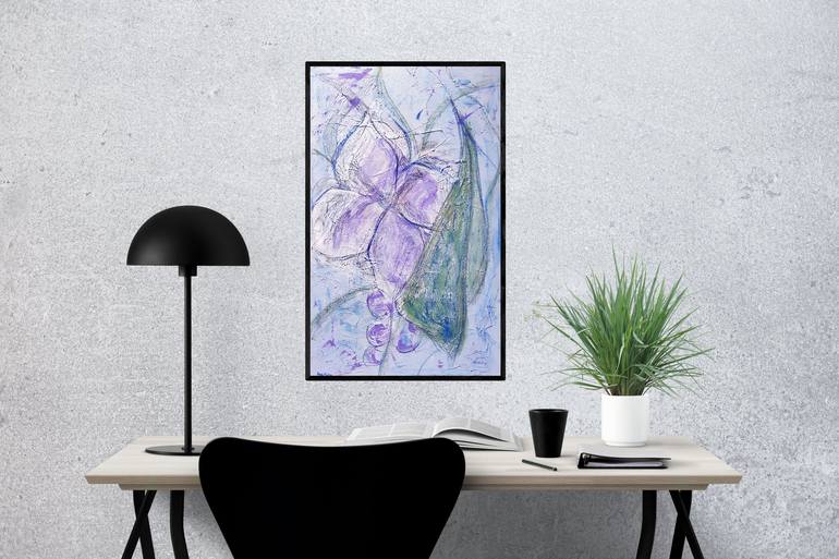 Original Abstract Floral Painting by Anda Marcu