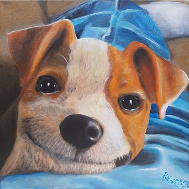 Print of Fine Art Dogs Paintings by Phil Griffiths