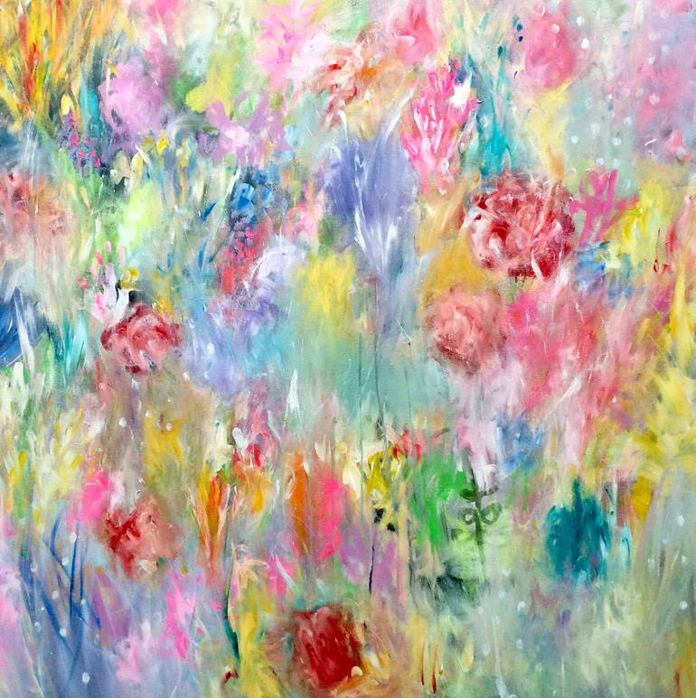 Original Impressionism Floral Painting by Judy Jacobs