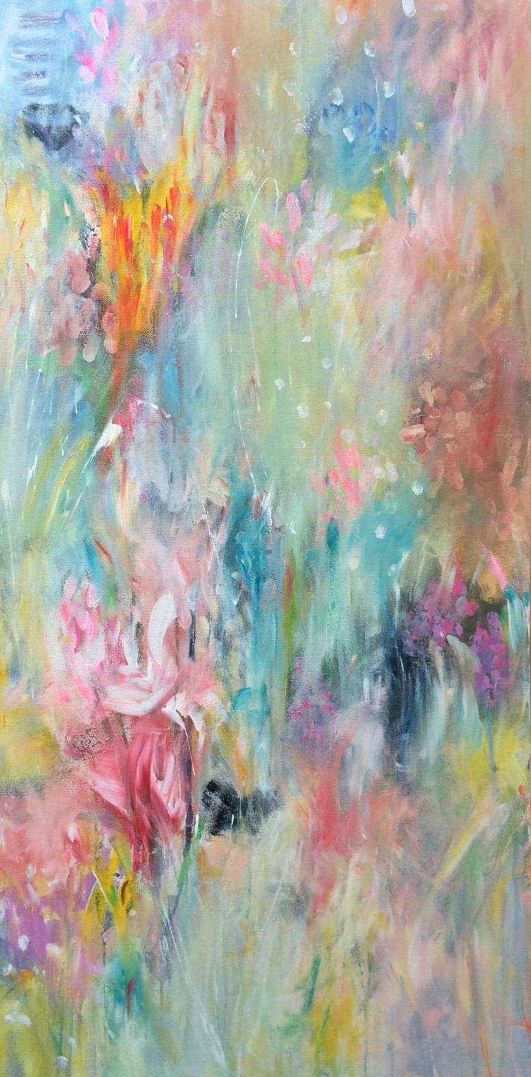 Original Impressionism Floral Painting by Judy Jacobs