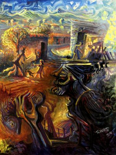 Original Abstract Expressionism Abstract Painting by Rigo Rivas