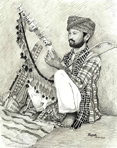 Print of Figurative Music Drawings by Kotekal Guru Rajesh