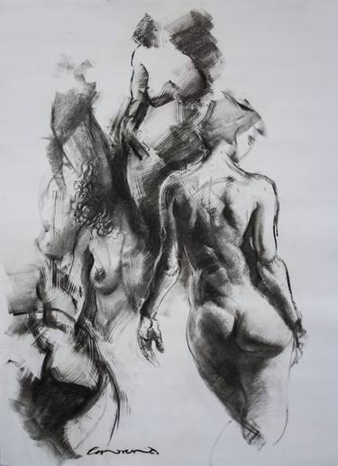 Original Abstract Nude Drawings by Gerbrand van Heerden