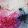 This is abstract watercolor painting 22.5x30in (~57x76cm) done with watercolor paints and water on high-quality Arches paper (850gsm / 400 lb). I call it Pink and Blue Party.