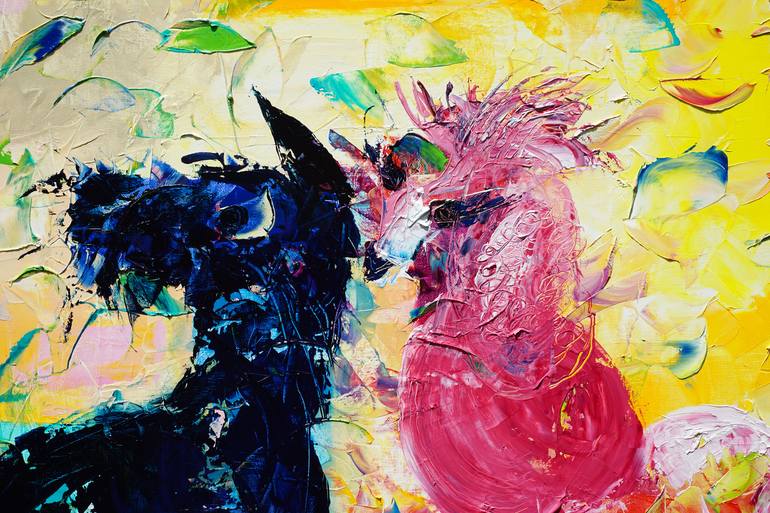 Original Abstract Dogs Painting by jelena b