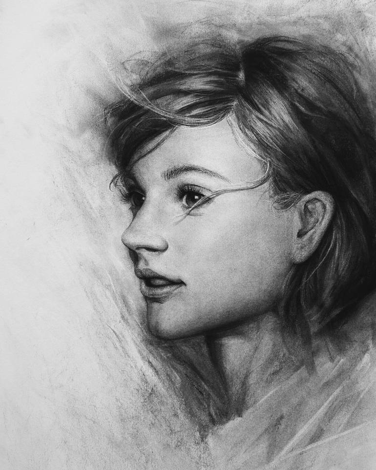 Print of Fine Art Portrait Drawing by Liu Ling