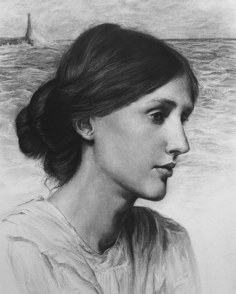 Virginia Woolf Drawing by Liu Ling