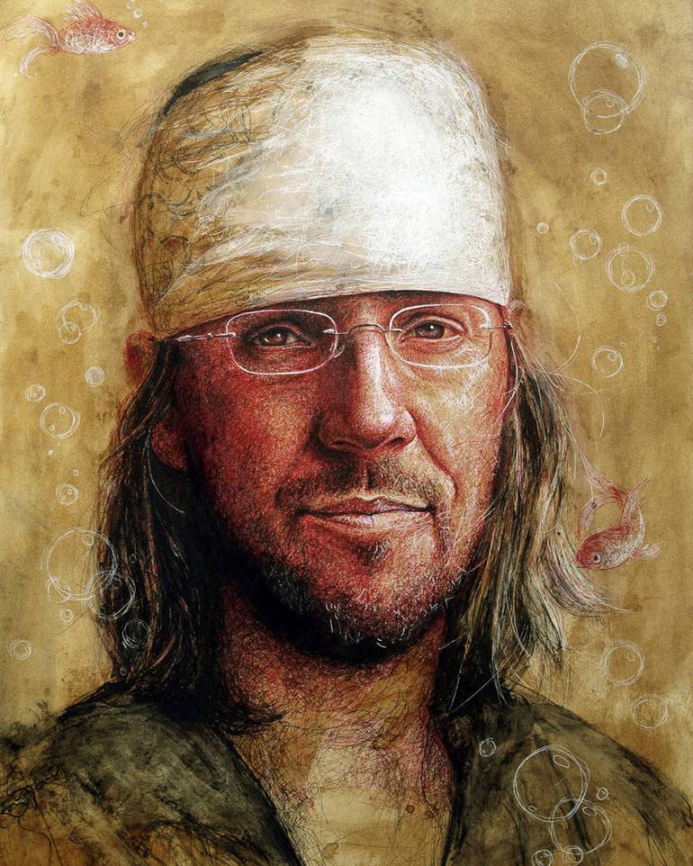 David Foster Wallace Drawing by Liu Ling