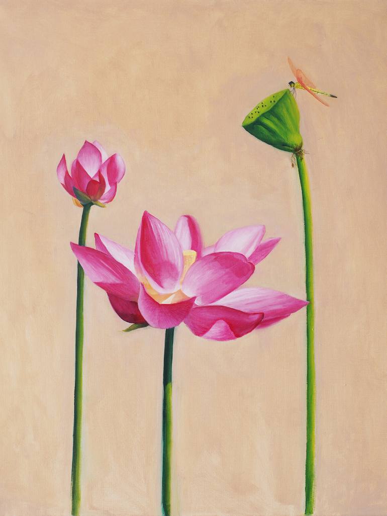 Lotus Series No.3 Painting By Liu Ling | Saatchi Art