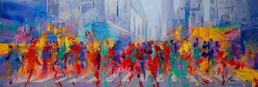 Original Abstract Cities Painting by Antoni Karwowski