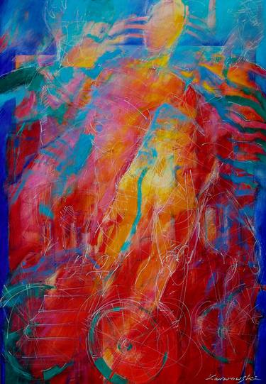 Original Abstract Expressionism People Paintings by Antoni Karwowski