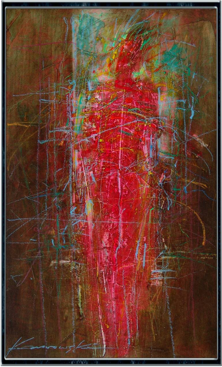 Original Abstract Expressionism People Painting by Antoni Karwowski