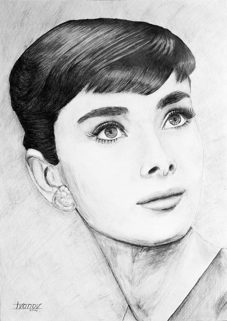 Audrey Hepburn Drawing by Alexander Ivanov | Saatchi Art