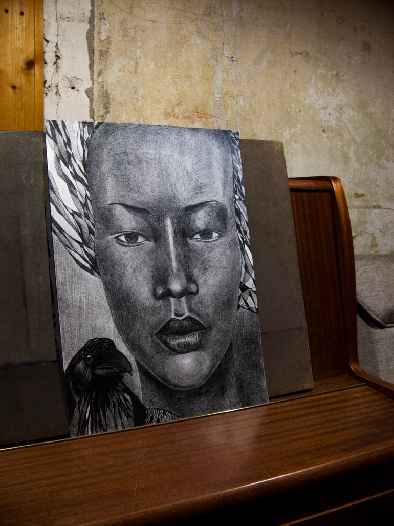 Original Figurative People Drawing by Evgenia Drabkina