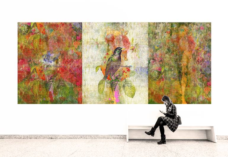 Original Abstract Expressionism Floral Painting by Volker Rossenbach