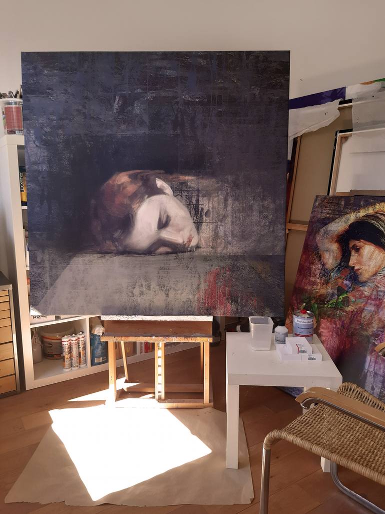 Original Figurative People Painting by Volker Rossenbach