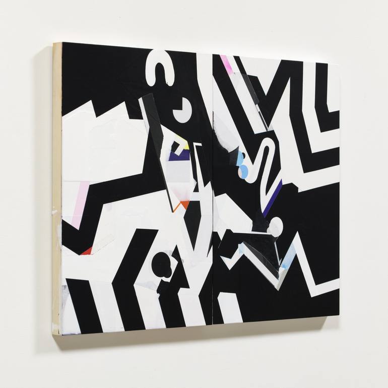 Original Black & White Abstract Painting by Kazuhiro Higashi
