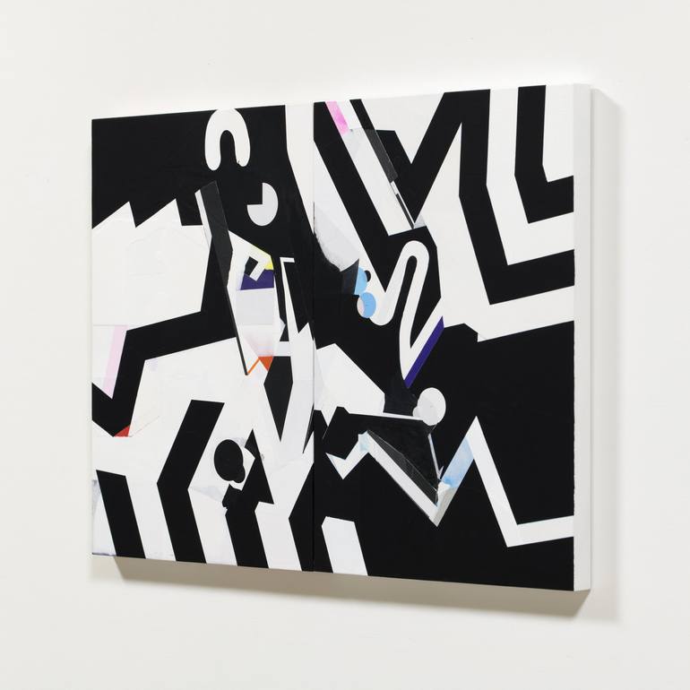 Original Black & White Abstract Painting by Kazuhiro Higashi