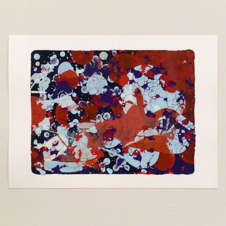 Original Abstract Expressionism Abstract Printmaking by Kazuhiro Higashi