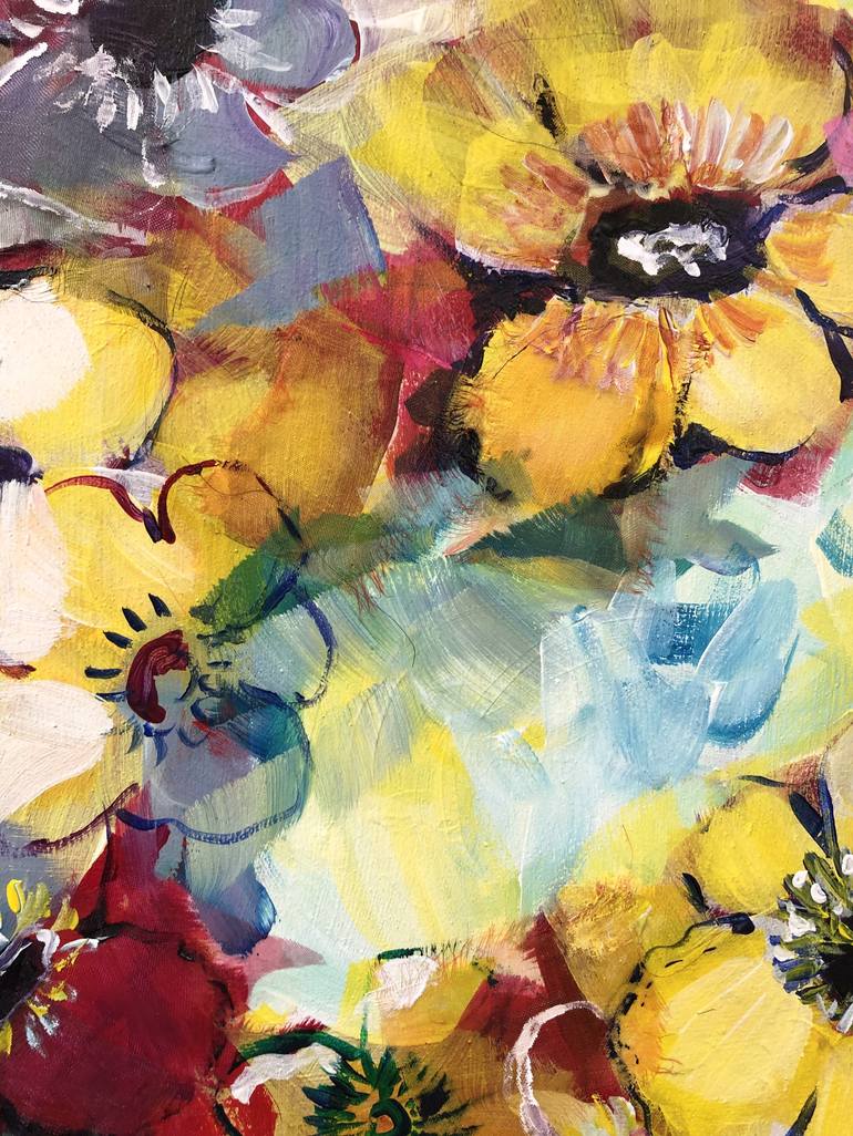 Original Expressionism Floral Painting by Gita Kalishoek