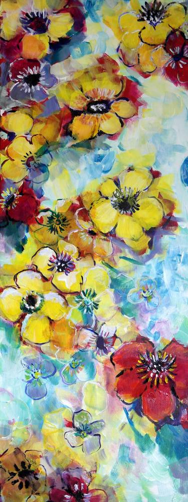 Print of Expressionism Floral Paintings by Gita Kalishoek