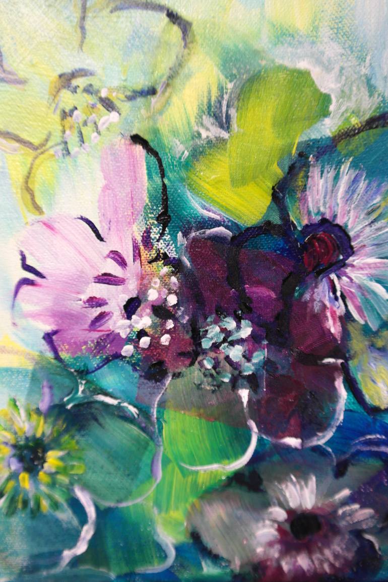 Original Expressionism Floral Painting by Gita Kalishoek
