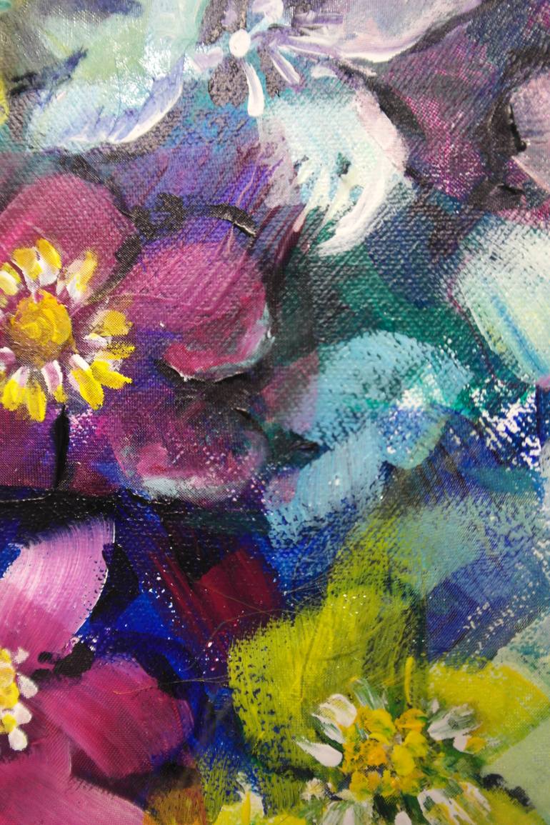 Original Expressionism Floral Painting by Gita Kalishoek