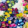 This Painting [triptych] is from the series FLOWERS
Inspiration comes from the change of seasons.
Winter is over, it is still cold. A few flowers bloom.
Spring is coming.
It's about renewal, positivity.