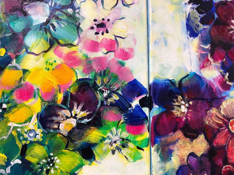 Original Expressionism Floral Painting by Gita Kalishoek