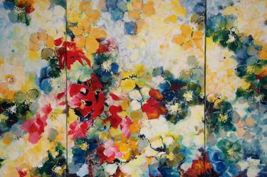 Print of Abstract Floral Paintings by Gita Kalishoek