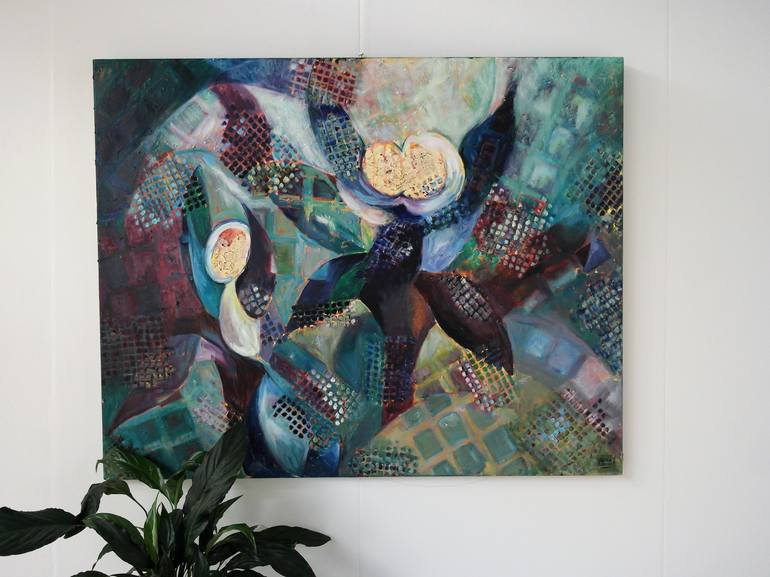 Original Cubism Abstract Painting by Gita Kalishoek