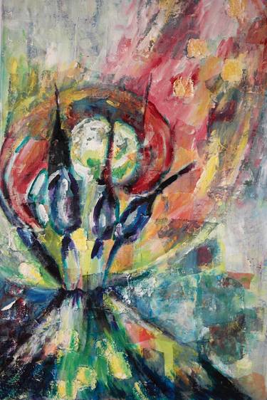Original Abstract Floral Paintings by Gita Kalishoek