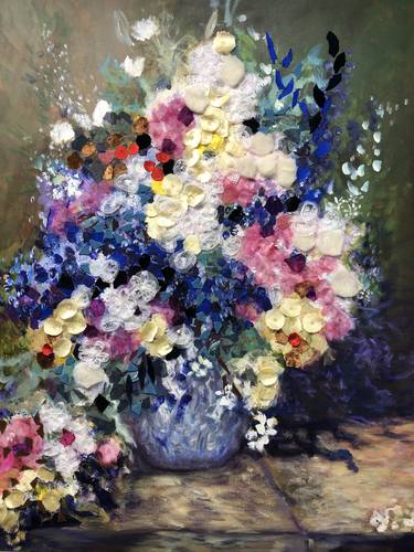 Original Expressionism Floral Collage by Gita Kalishoek