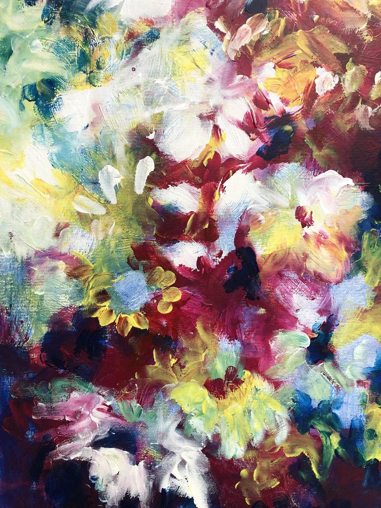 Original Abstract Floral Painting by Gita Kalishoek