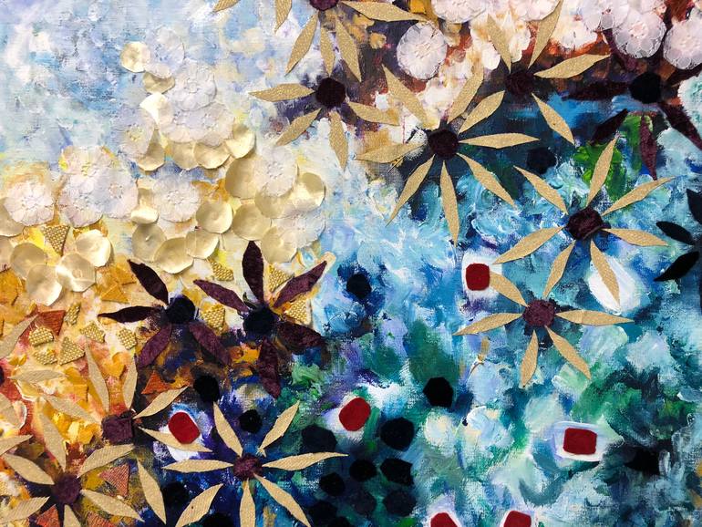 Original Abstract Floral Collage by Gita Kalishoek