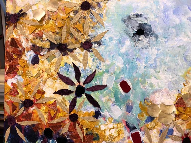 Original Abstract Floral Collage by Gita Kalishoek