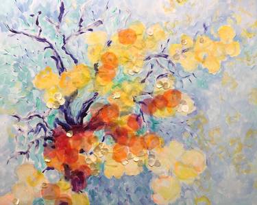 Original Abstract Floral Collage by Gita Kalishoek