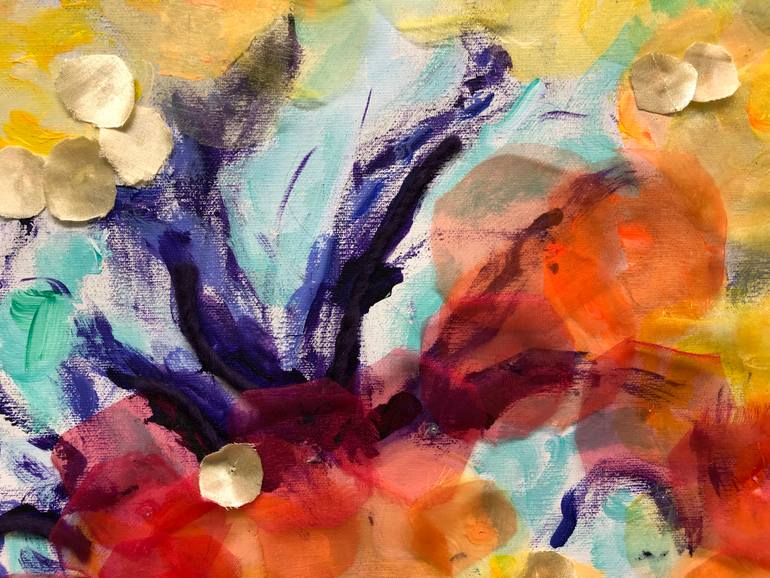 Original Abstract Floral Collage by Gita Kalishoek