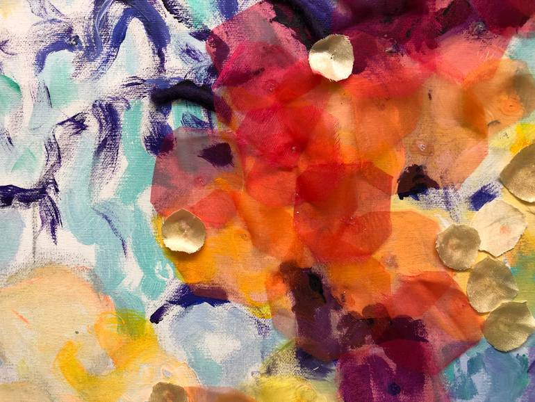 Original Abstract Floral Collage by Gita Kalishoek