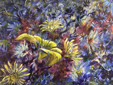 Original Abstract Expressionism Floral Paintings by Gita Kalishoek