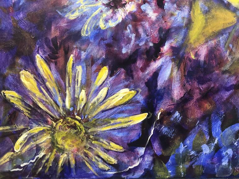 Original Abstract Expressionism Floral Painting by Gita Kalishoek