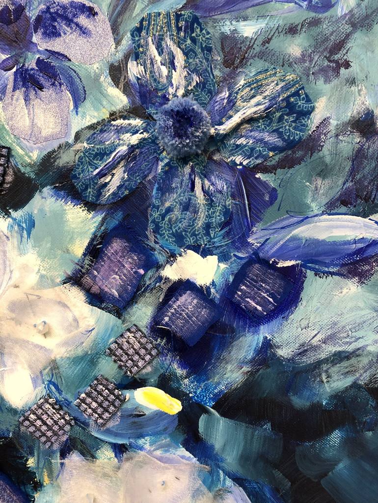 Original Expressionism Floral Collage by Gita Kalishoek