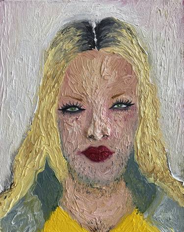 A Transgender with Red Lipstick, Oil on canvas, 25x20 cm, 2020 thumb