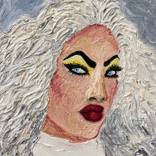 An Iranian Drag Queen with the White Wig, Oil on canvas, 25x20 cm, 2020 by mahsa merci