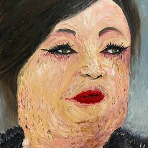 An Old Queer with the Pearl Necklace, Oil on canvas,25x20 cm, 2020
