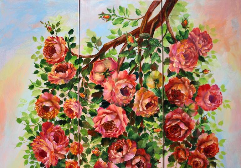 Original Expressionism Floral Painting by Daniela Hodea