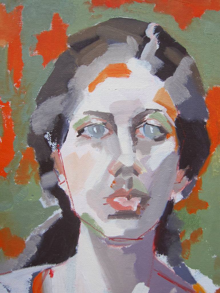 Original Abstract Portrait Painting by Eve Pettitt