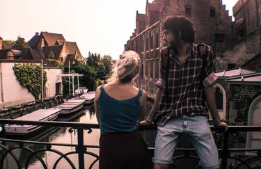 Couple in a Bridge in Brugges thumb