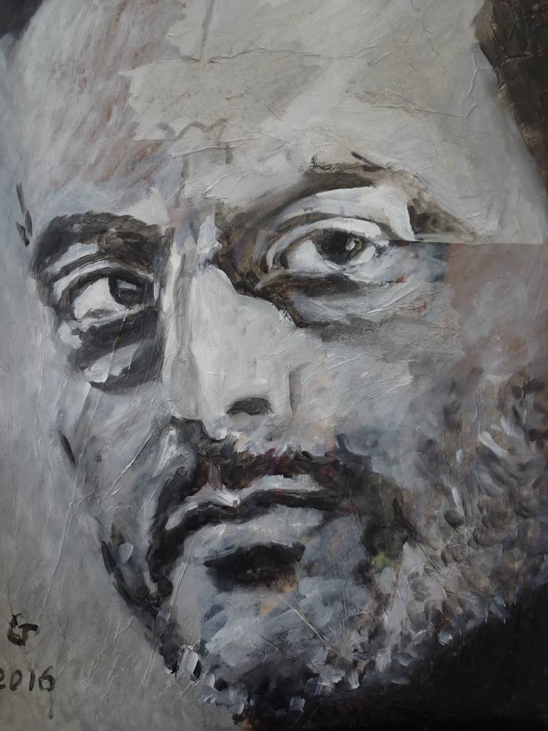 Jean Reno Painting By Chantal De Grasse | Saatchi Art